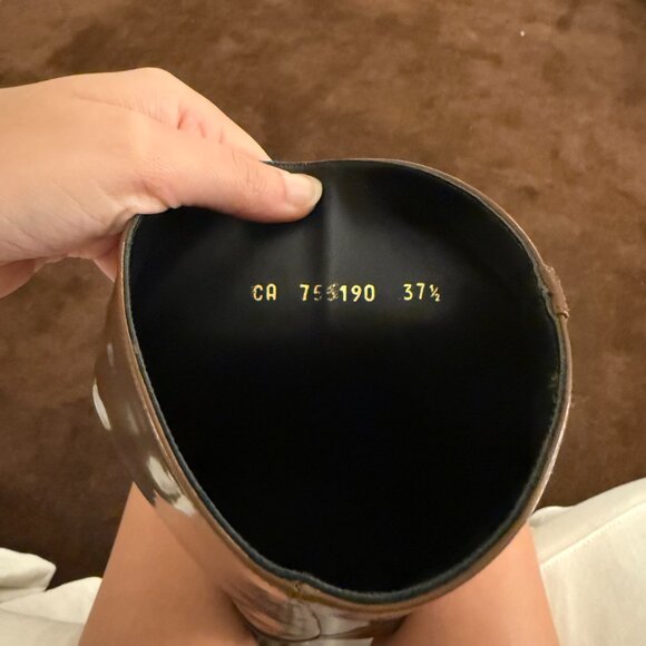 Vendôme buckled glossed-leather knee boots Brown - Picture 9 of 9